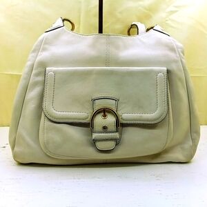 Coach Campbell Hobo Shoulder Bag F24686 White Leather R$418